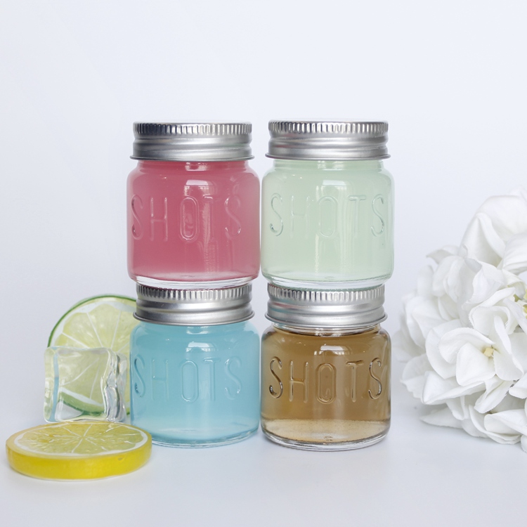 2 Ounce Mini Mason Jars Shot Glasses with Lids for Spirits Liquor Bottle