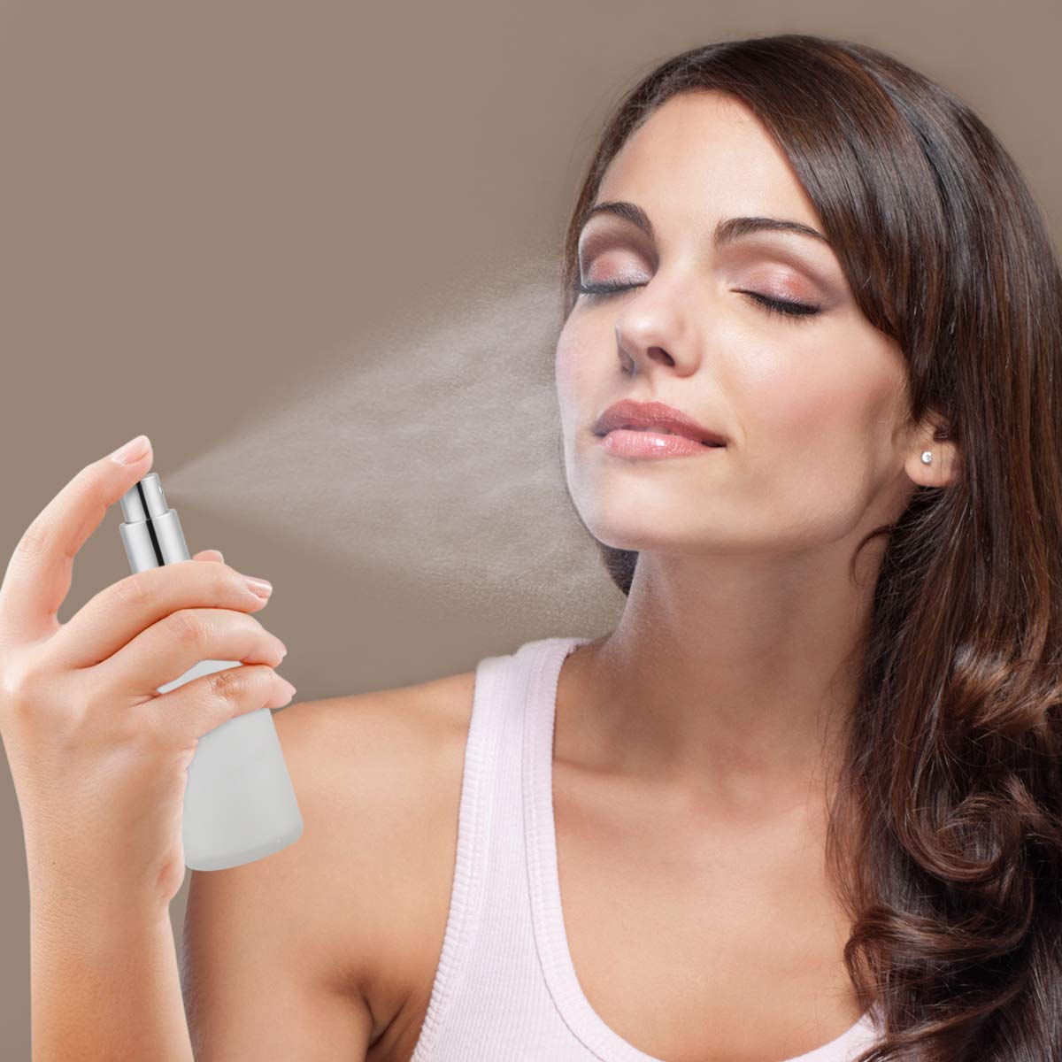 2 PACK Empty Frosted Glass Spray Bottle 3.4oz, Perfume Atomizer, Fine Mist Spray bottle Small Glass Spray Bottle Perfume Atomize