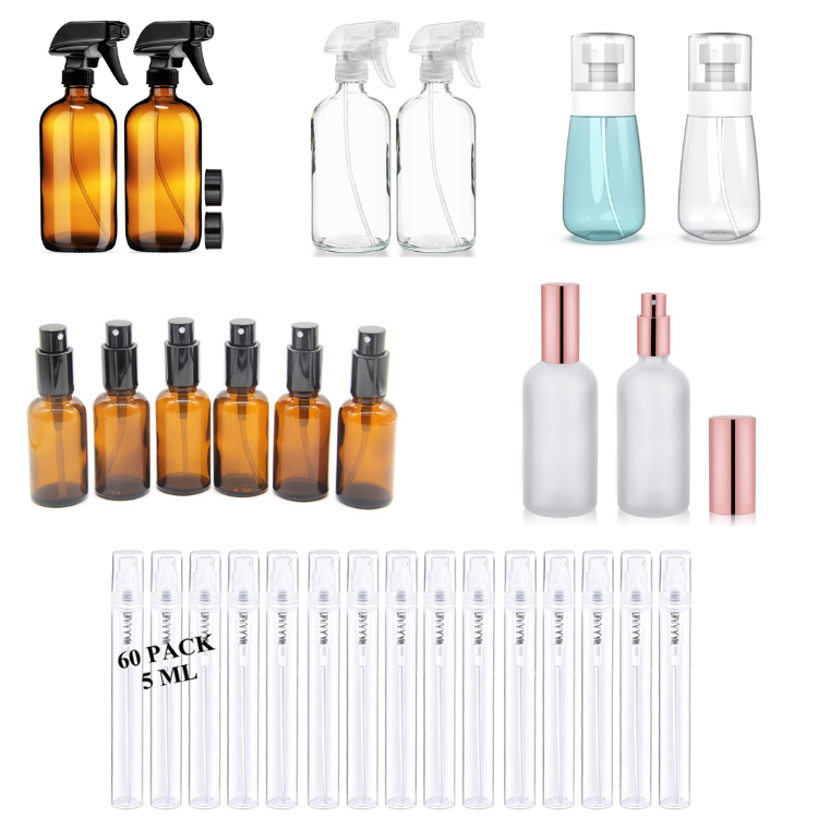 2 PACK Empty Frosted Glass Spray Bottle 3.4oz, Perfume Atomizer, Fine Mist Spray bottle Small Glass Spray Bottle Perfume Atomize