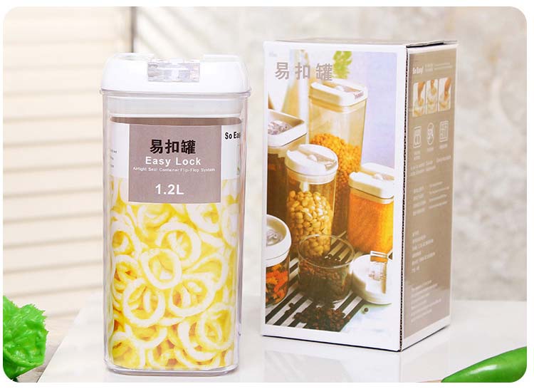 2-Pack Set Square Plastic Clear Airtight Kitchen Food Storage Container Set with Lids for Kitchen Organization