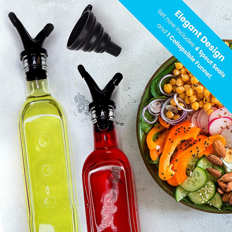 2 Pcs Olive Oil Bottle Drizzler for kitchen Include Olive Oil Bottle Pourer Funnel