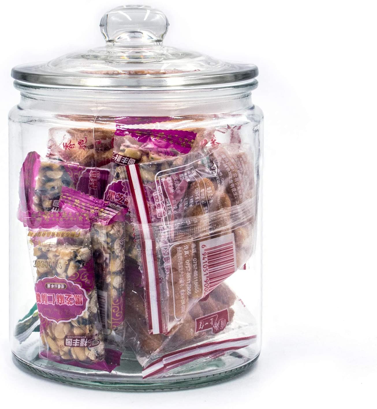 2 Set Glass Storage Canister, 1/2 Gallon Clear Jar With Clear Glass Lid for Storage By Easeen