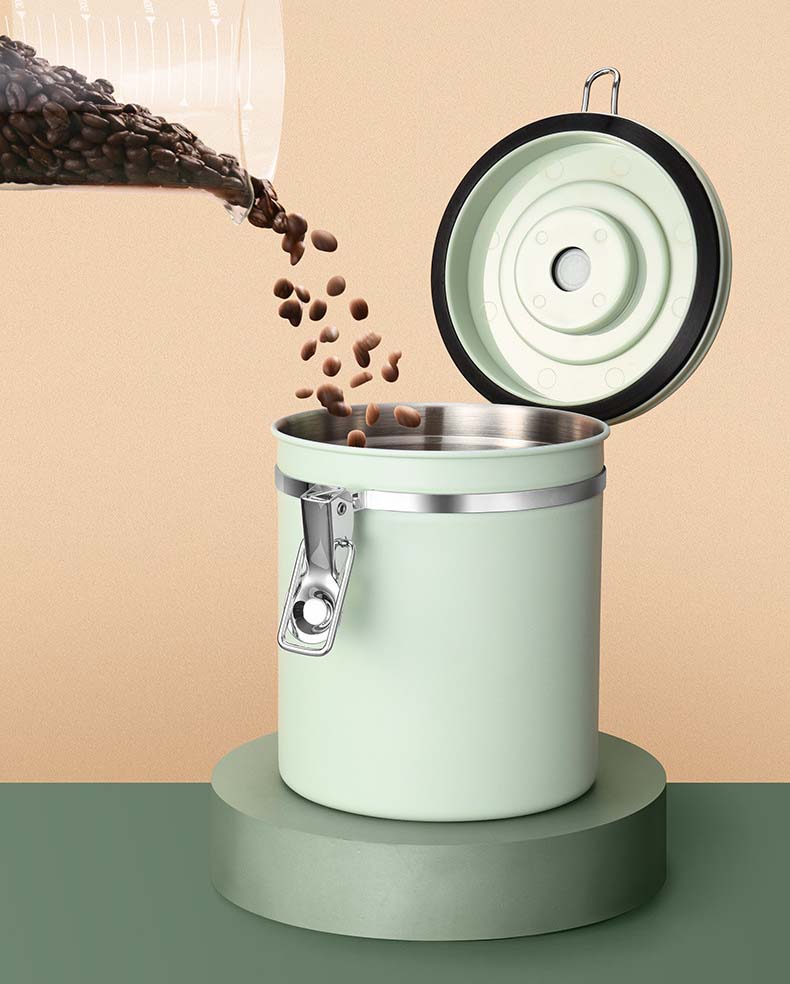 2 Sizes Stainless Steel Coffee Canisters With Air Tight Easy Locking Lids Food Storage Containers For Kitchen Coffee Tea Sugar