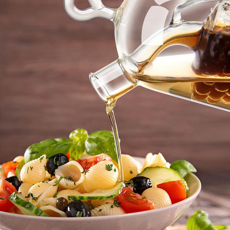 2-in-1 High Borosilicate Glass Caster Two Mouth Oil Vinegar Bottles Soy