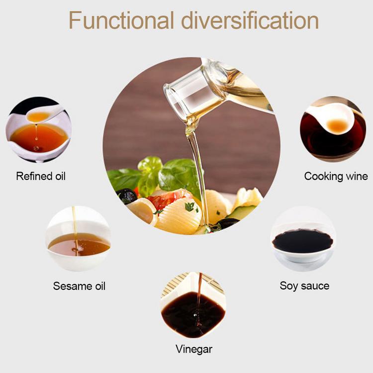 2-in-1 High Borosilicate Glass Caster Two Mouth Oil Vinegar Bottles Soy