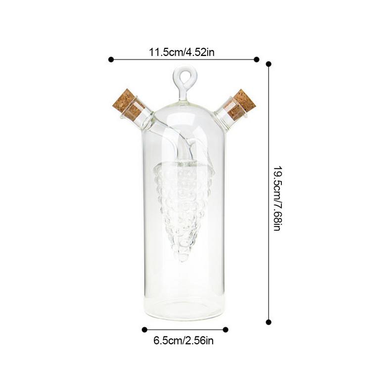 2-in-1 High Borosilicate Glass Caster Two Mouth Oil Vinegar Bottles Soy