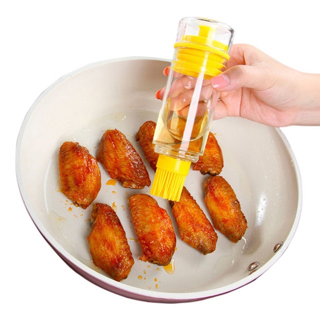 2 in 1 Olive Oil Brush Dispenser Pourer Decanter Bottles Can Container Cooking Pastry Tools Kitchen Accessories