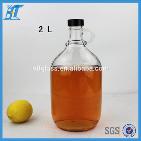 2 liter 3L glass vintage bottles spirit bottles for wine with plastic screw cap supplier China