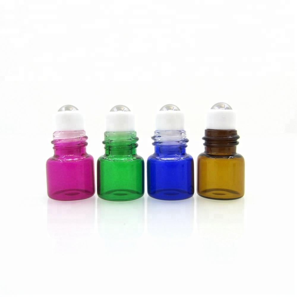 2 ml 1ml colorful Glass Roll-On Bottles Essential Oil Perfume Glass Roller Ball 2cc rollon Essential Oil Liquid bottle