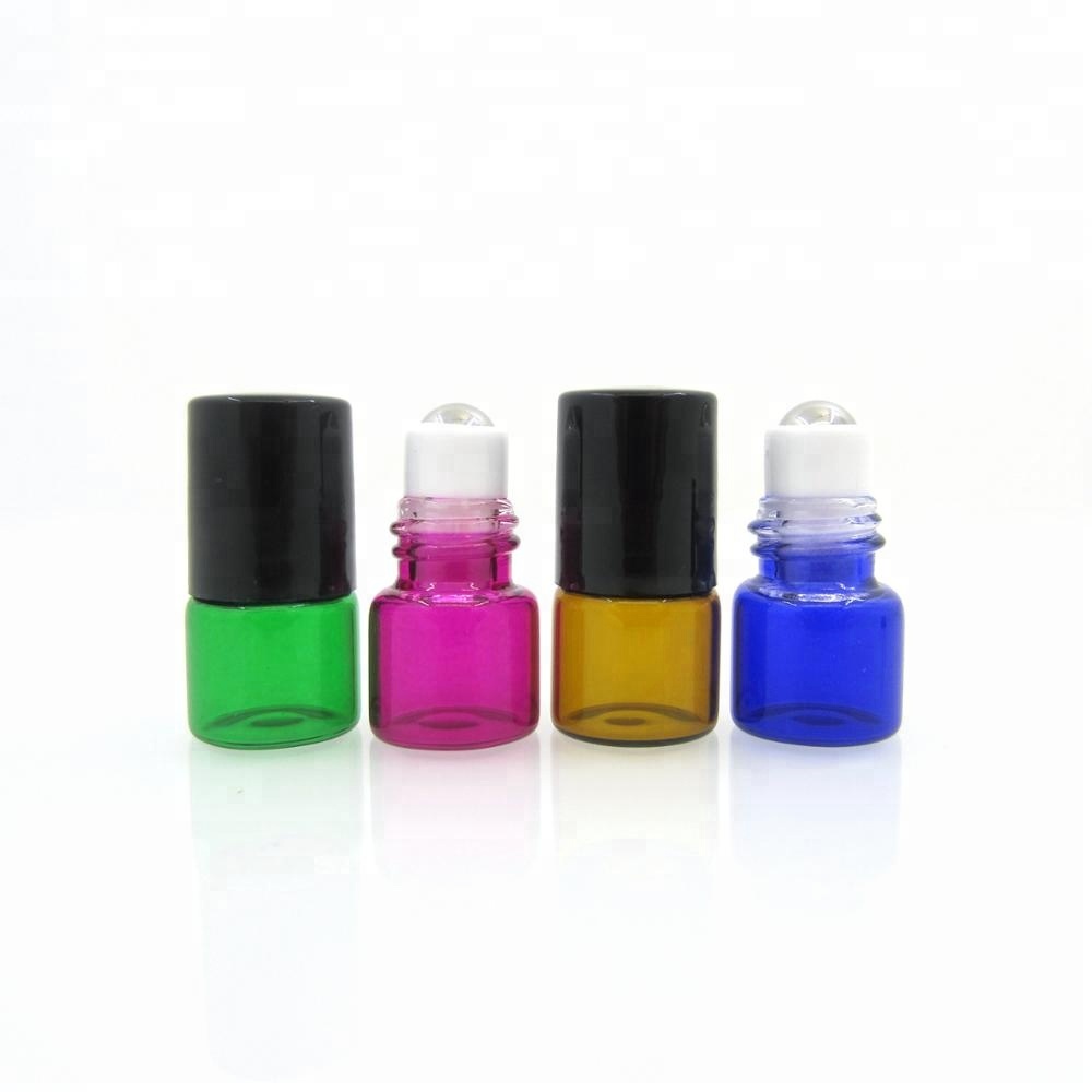 2 ml 1ml colorful Glass Roll-On Bottles Essential Oil Perfume Glass Roller Ball 2cc rollon Essential Oil Liquid bottle