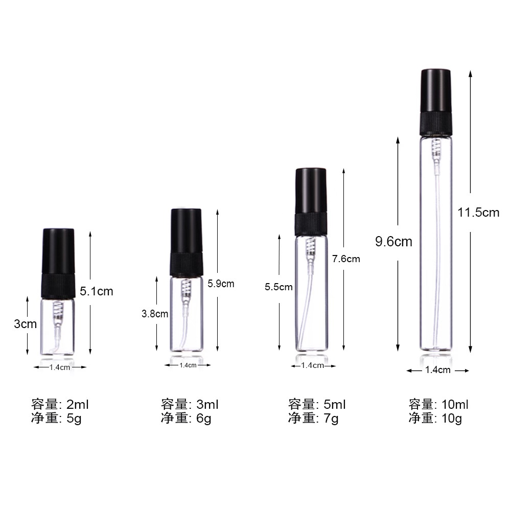 2 ml 3 ml 5 ml 8 ml 10 ml mini empty clear glass perfume sample bottle atomizer spray bottle for perfume