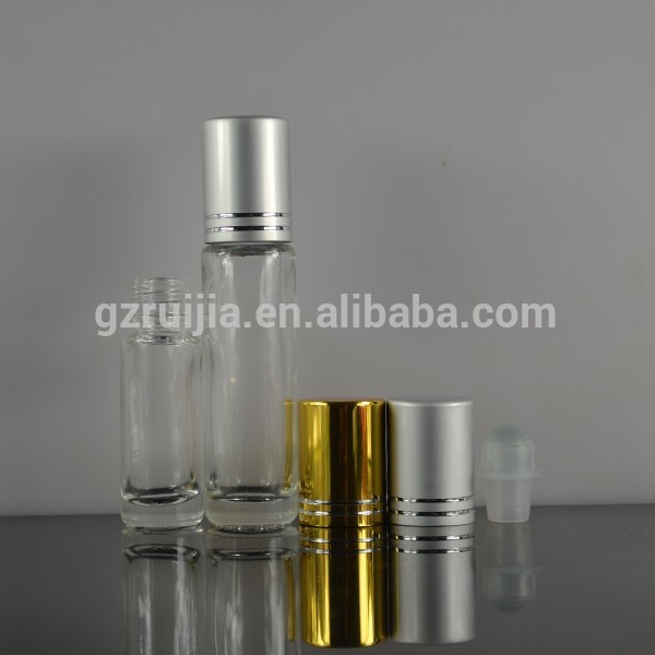 2 ml 4ml 6ml roll on glass bottle with plastic or metal roller ball and cap