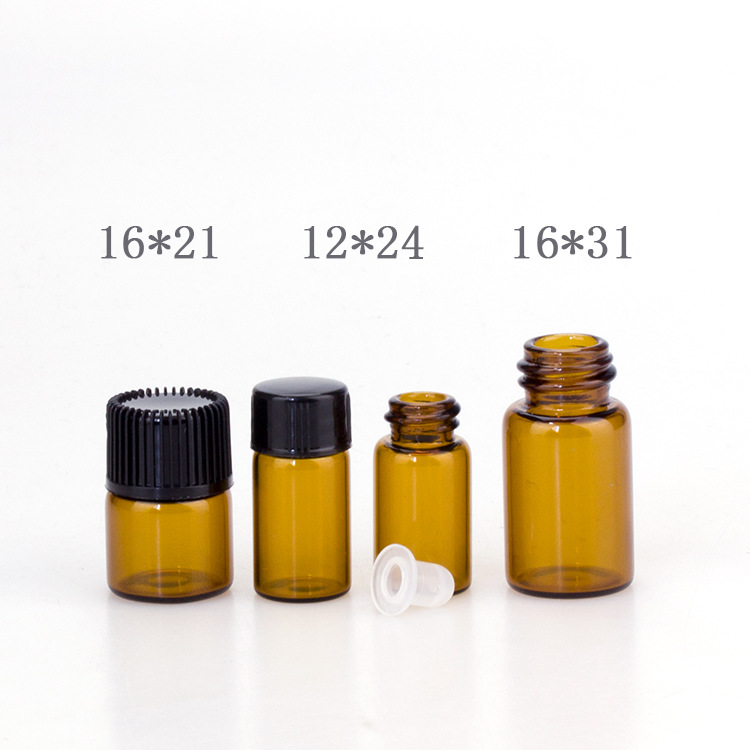 2 ml Amber Glass Vials Bottles with Orifice Reducers