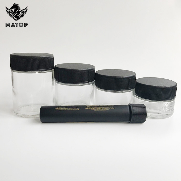 2 ounce 4 ounce 8 ounce glass herb storage jars with Child Proof lid