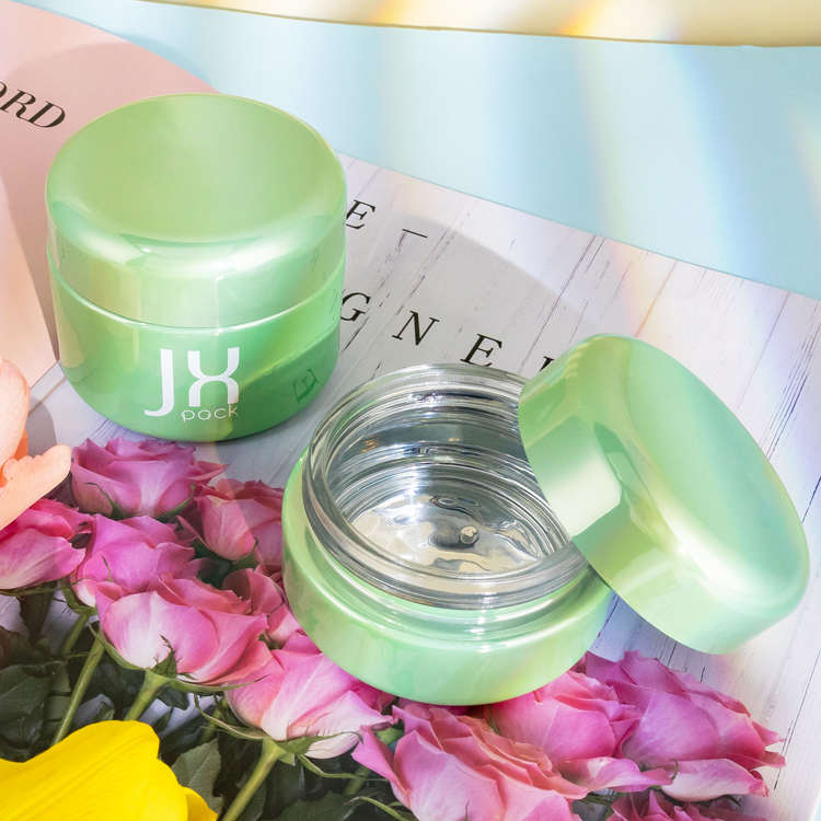 2 ounce 4 ounce electroplate green wide mouth airtight childproof lid weed storage glass container jars with CR cap