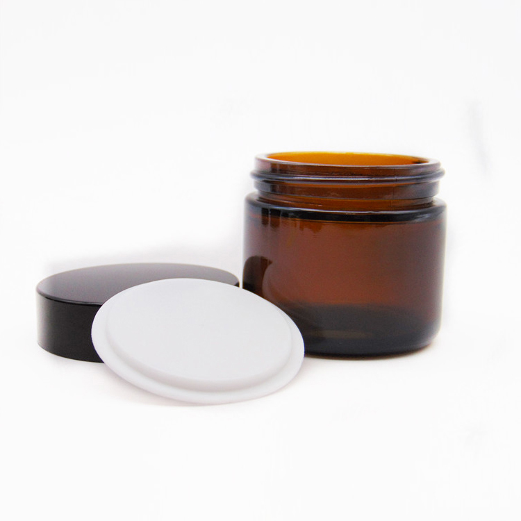 2 oz 4 oz 8 oz Amber Candle Straight Sided Glass Jars with Black Lids