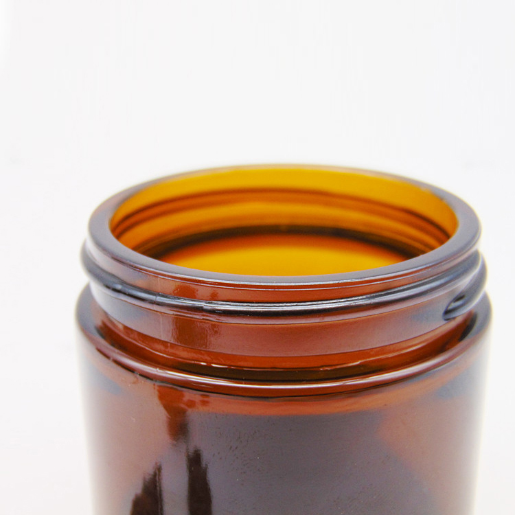 2 oz 4 oz 8 oz Amber Candle Straight Sided Glass Jars with Black Lids