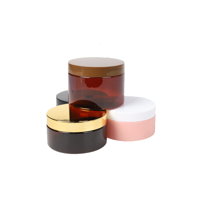 2 oz 4 oz 8 oz Plastic Jars Clear PET Straight Sided Jars w/ Lined Aluminum Caps Black Smooth Lined Caps 12 oz 16 oz for cbd