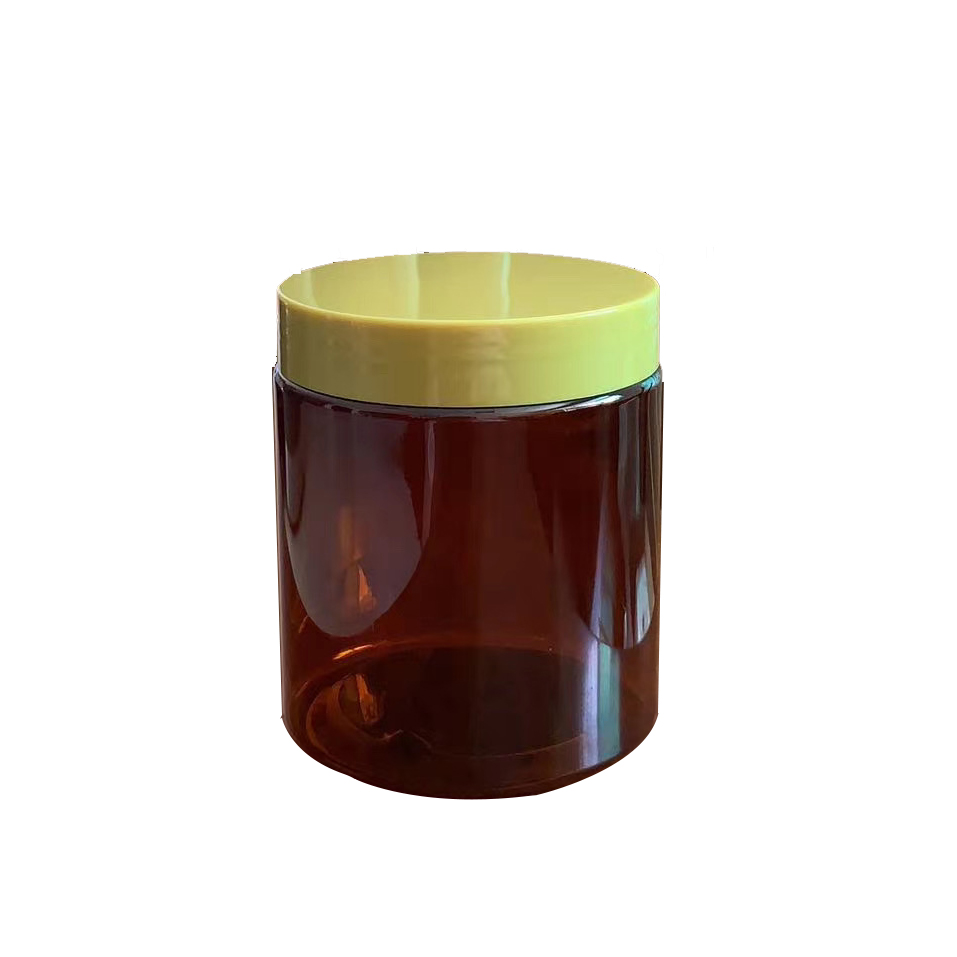 2 oz 4 oz 8 oz Plastic Jars Clear PET Straight Sided Jars w/ Lined Aluminum Caps Black Smooth Lined Caps 12 oz 16 oz for cbd