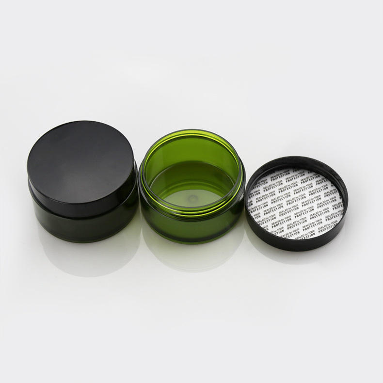 2 oz 4 oz 8 oz Plastic Jars Clear PET Straight Sided Jars w/ Lined Aluminum Caps Black Smooth Lined Caps 12 oz 16 oz for cbd