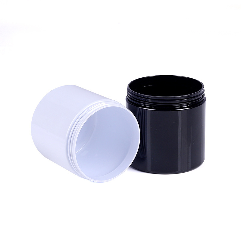 2 oz 4 oz 8 oz cosmetic jars PET Straight Sided Jars with Lined Aluminum Caps Black Smooth Lined Caps 12oz 16 oz for CBD
