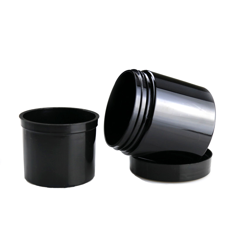 2 oz 4 oz 8 oz cosmetic jars PET Straight Sided Jars with Lined Aluminum Caps Black Smooth Lined Caps 12oz 16 oz for CBD