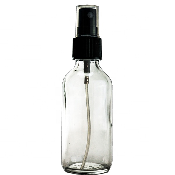 2 oz / 60 ml Boston Round Glass Bottle with Glass Eye Dropper for essential oils