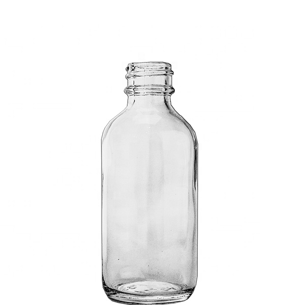 2 oz / 60 ml Boston Round Glass Bottle with Glass Eye Dropper for essential oils