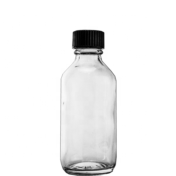 2 oz / 60 ml Boston Round Glass Bottle with Glass Eye Dropper for essential oils