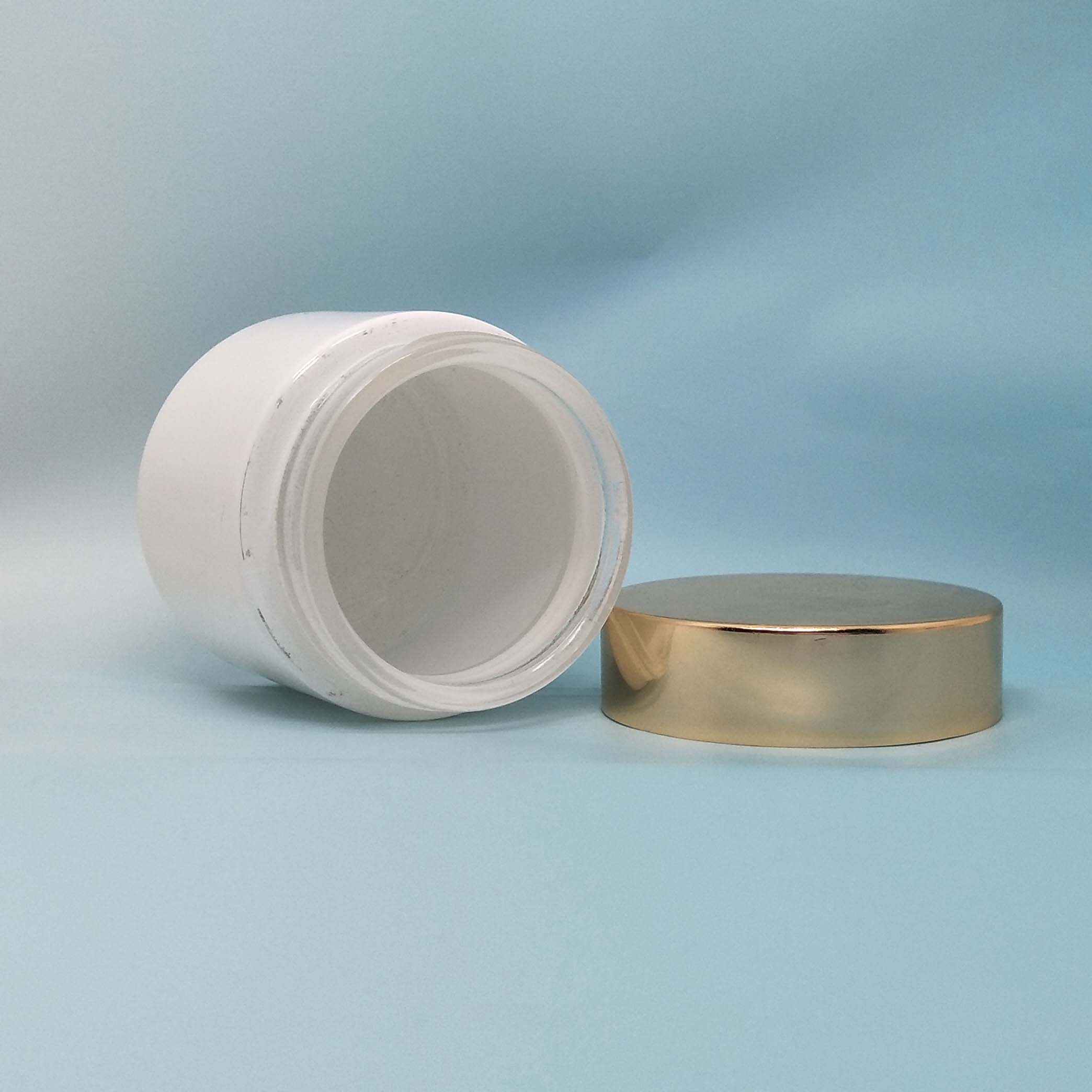 2 oz 60ml Custom high quality empty white cosmetic glass jar for face cream