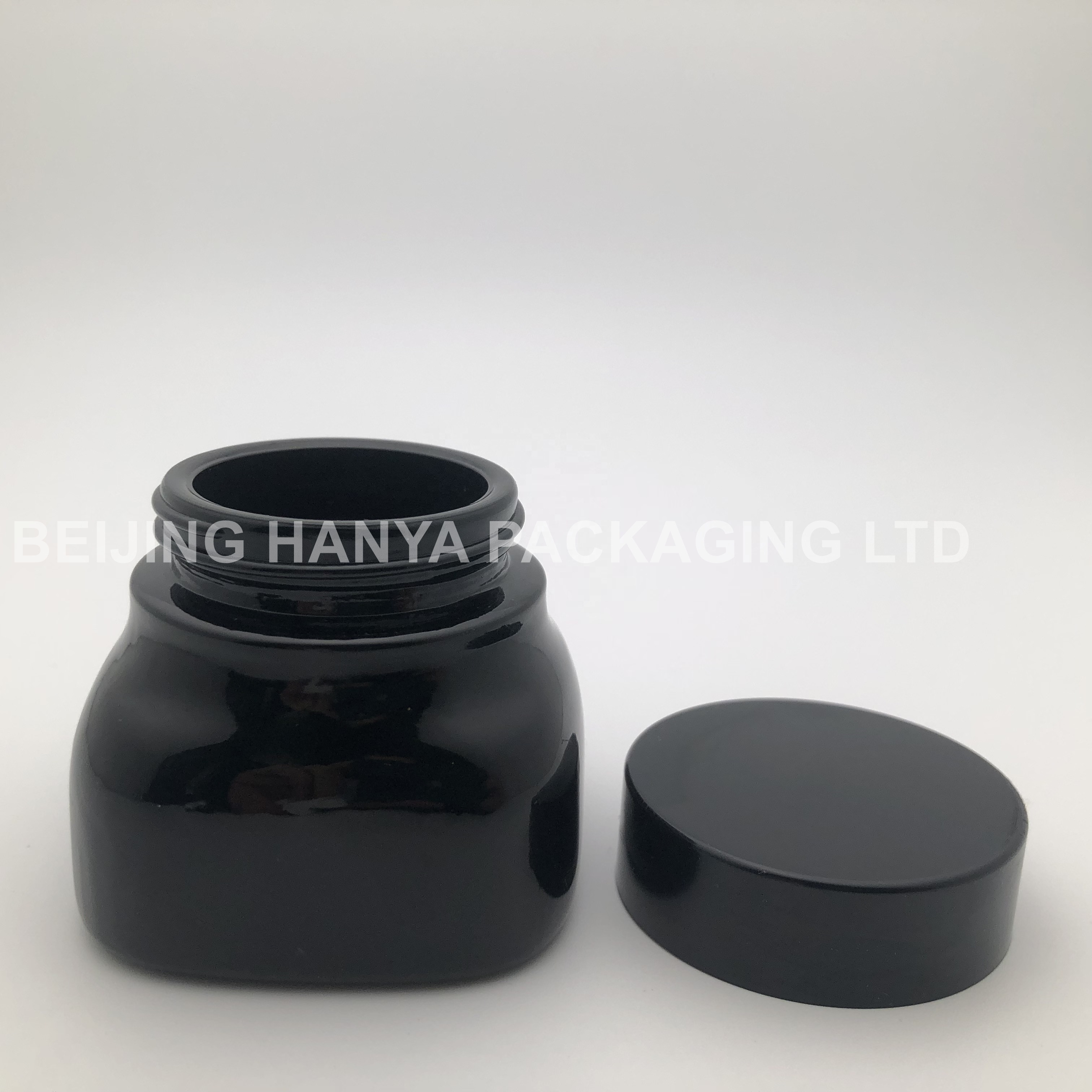 2 oz Black Glass Luxury Cosmetic Jar Wholesale