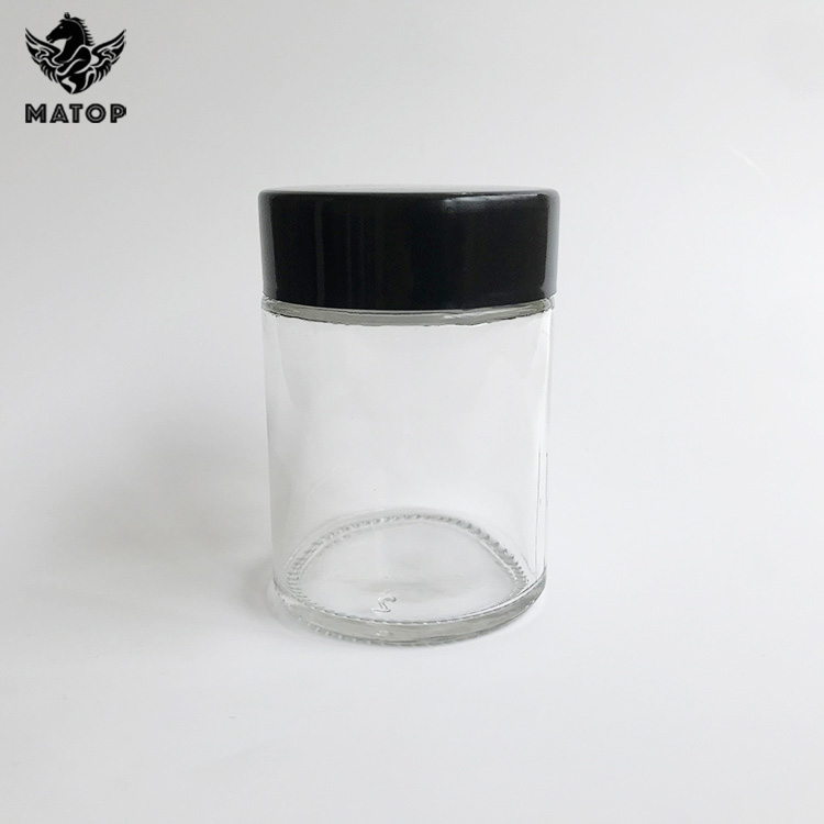 2 oz Child proof glass jar straight cbd flower storage weed wholesale glass jars