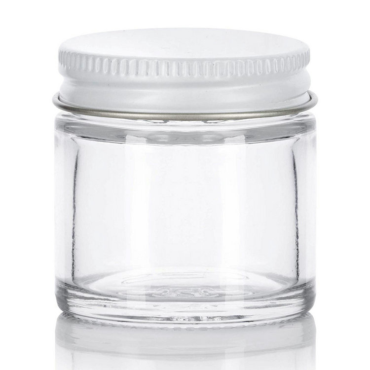 2 oz Cosmetic Cream Straight Side Candles Glass Jars with Tinplate Lids