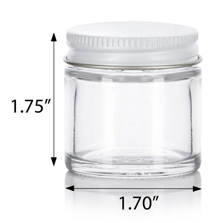 2 oz Cosmetic Cream Straight Side Candles Glass Jars with Tinplate Lids