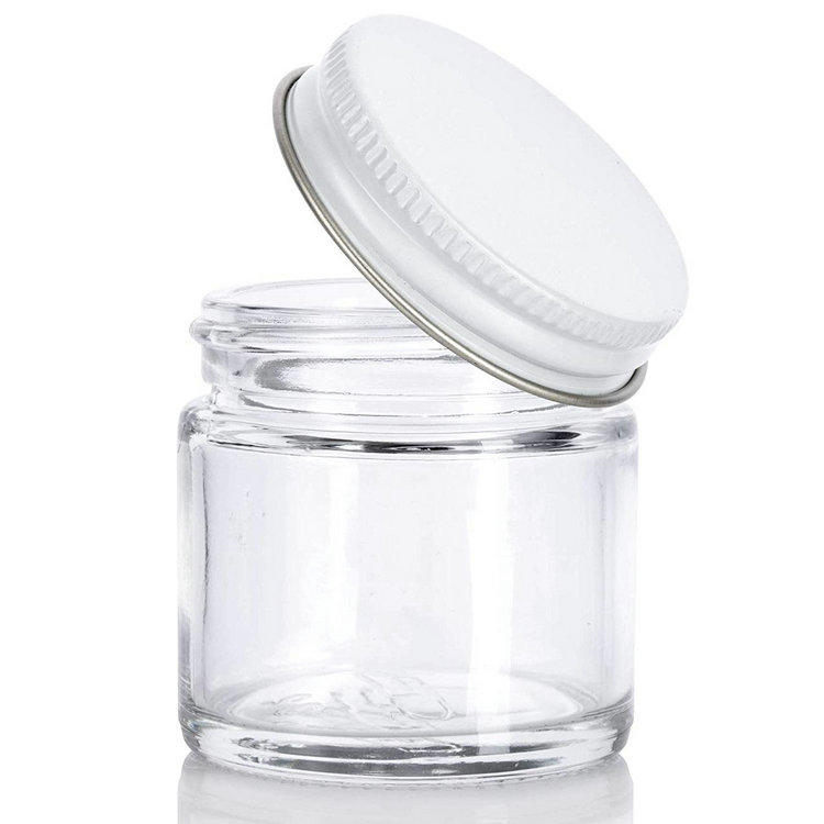 2 oz Cosmetic Cream Straight Side Candles Glass Jars with Tinplate Lids