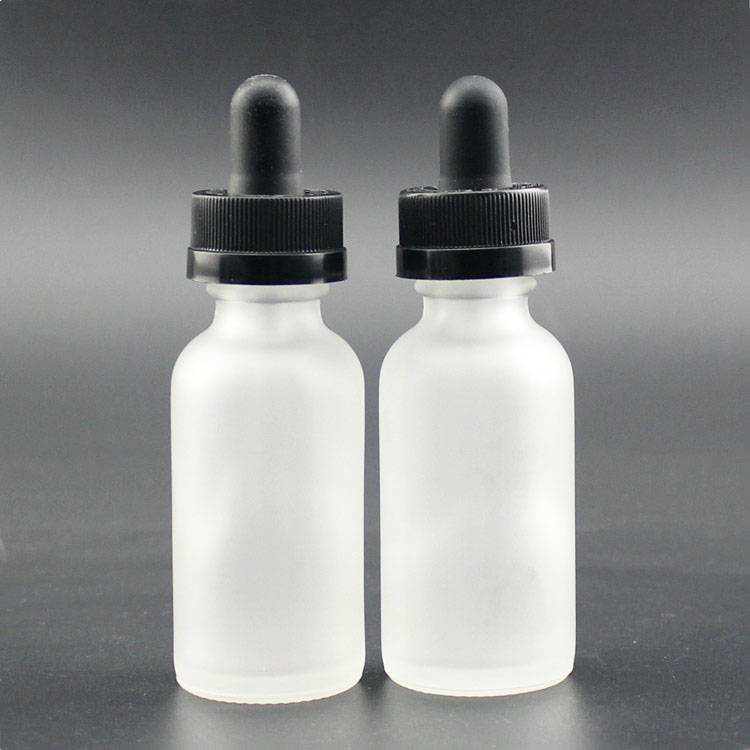 2 oz Dropper caps glass bottles for E liquid 60ml clear frosted Boston Round Glass Bottle