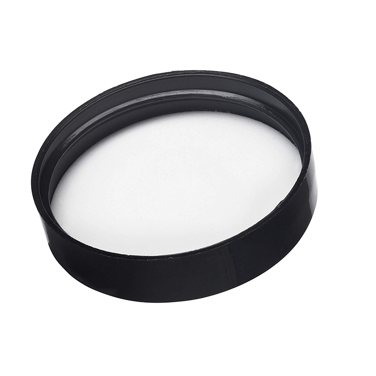 2 oz Frosted Clear Glass Straight Sided Jars With Black Smooth Foam Lined Lids