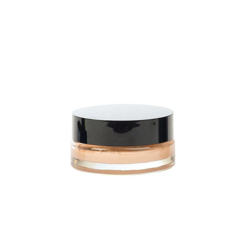 2 oz Frosted Clear Glass Straight Sided Jars With Black Smooth Lids
