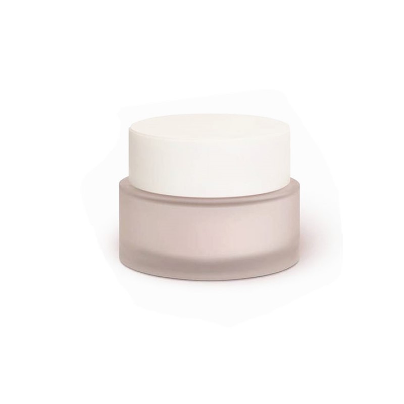 2 oz Frosted Clear Glass Straight Sided Jars With Black Smooth Lids