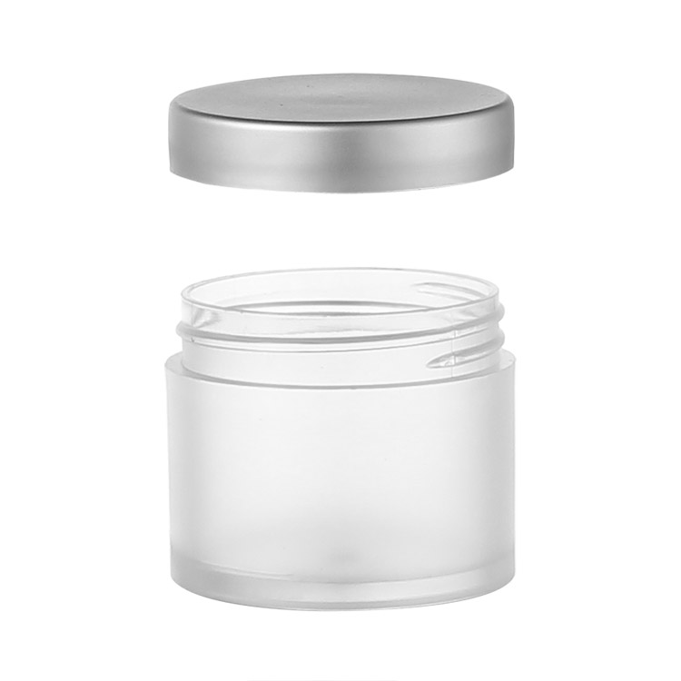 2 oz Frosted Opal White Wide Mouth Fancy Shaving Cream Jar