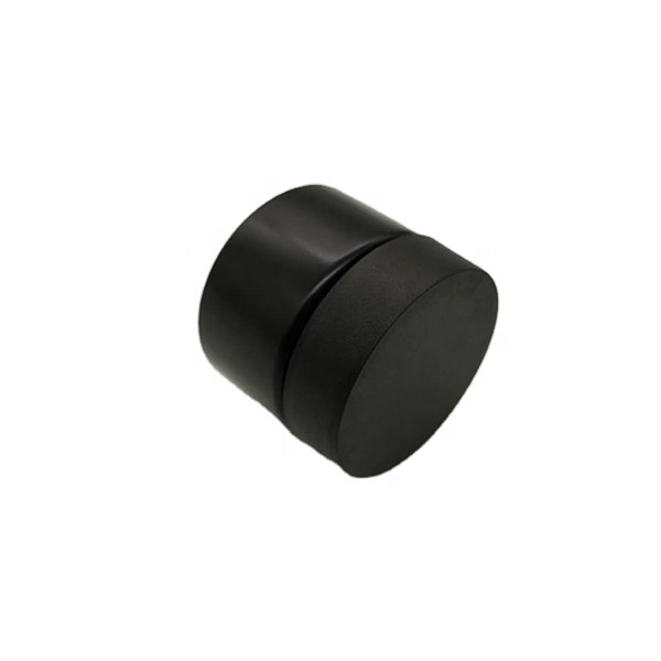 2 oz Matte Black Child Resistant Glass Jar With Matte Black Lids Smooth Top