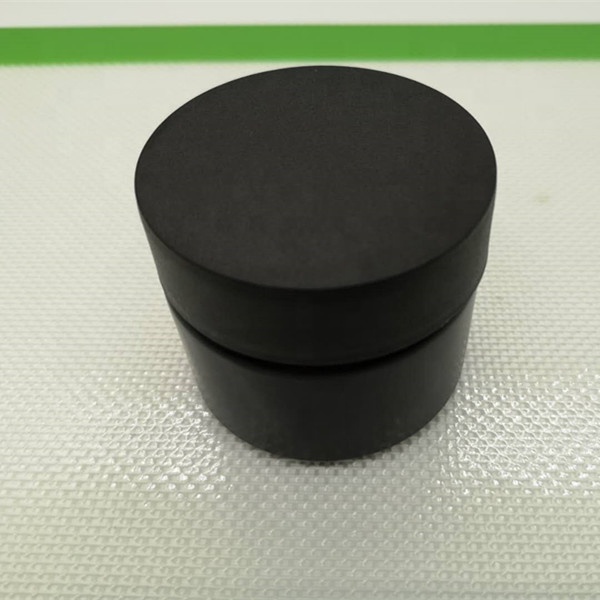 2 oz Matte Black Child Resistant Glass Jar With Matte Black Lids Smooth Top