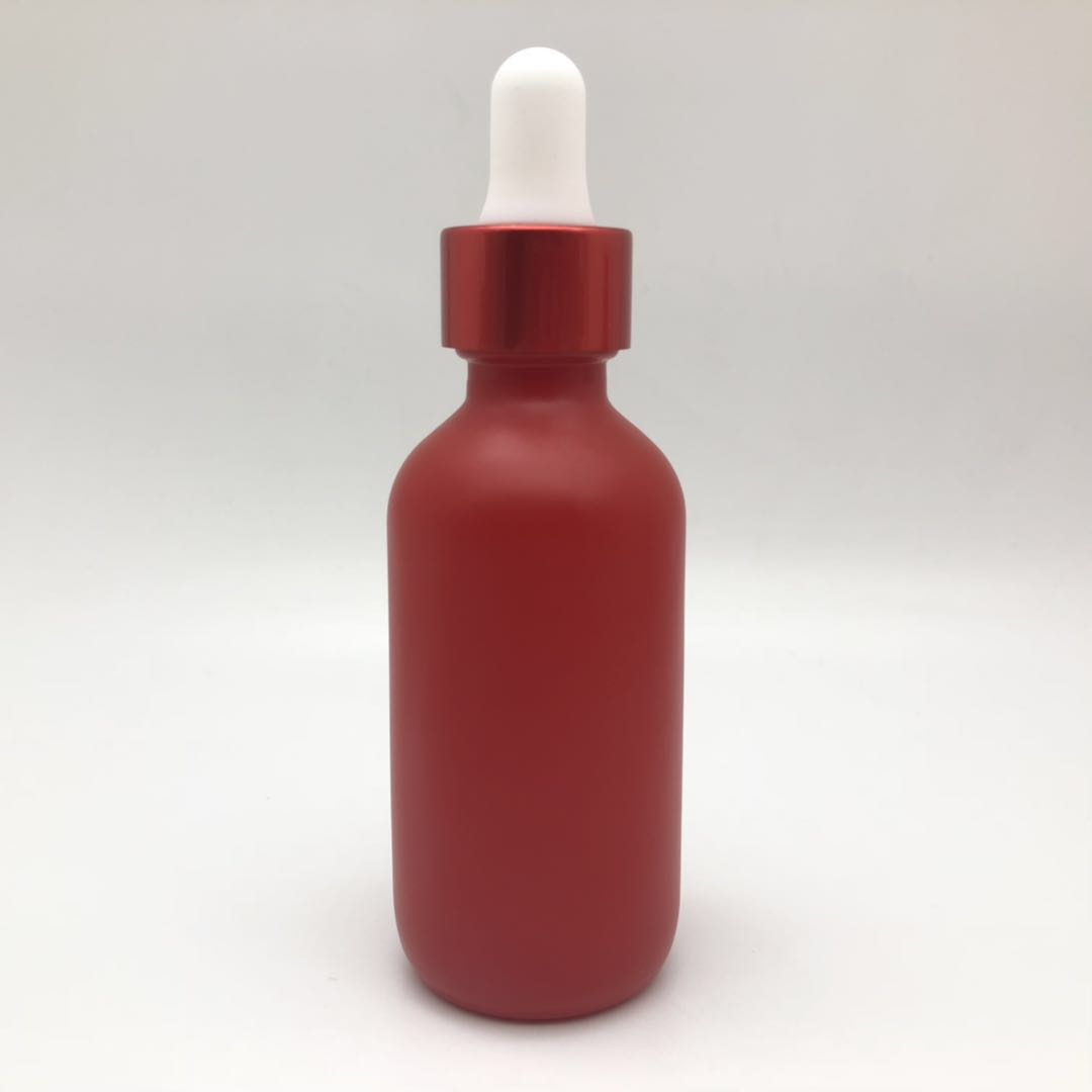 2 oz Red Glass Dropper Bottle 60ml Matt Color Painted Glass Bottle