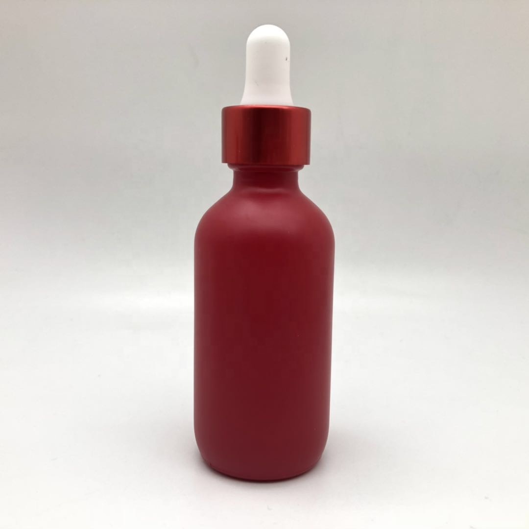 2 oz Red Glass Dropper Bottle 60ml Matt Color Painted Glass Bottle