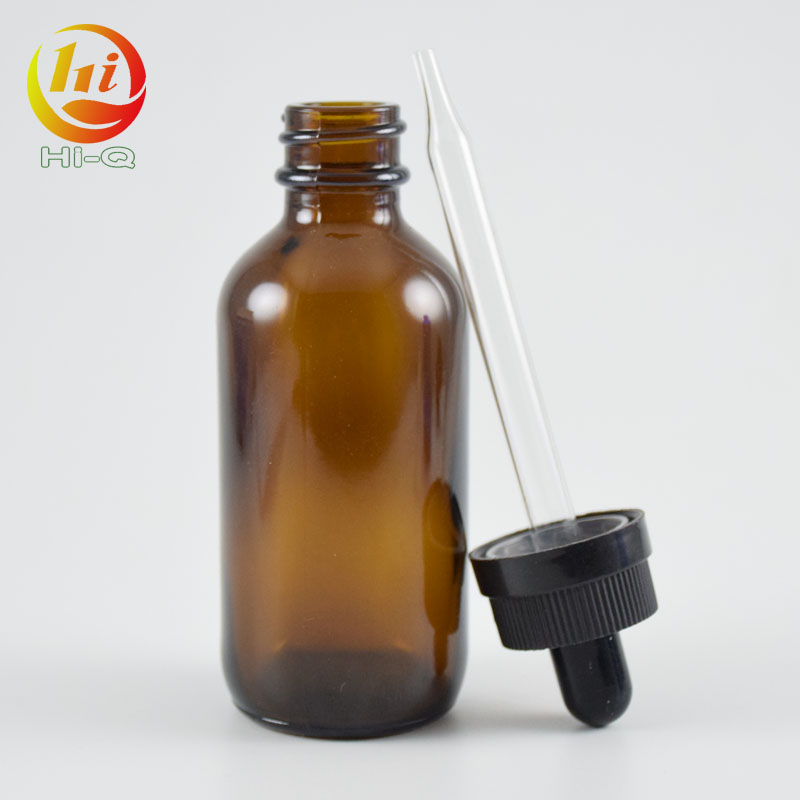 2 oz amber bottle with glass pipette 60ml boston round bottle for essential oil