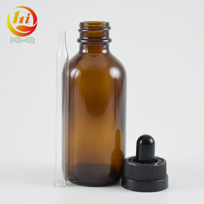 2 oz amber bottle with glass pipette 60ml boston round bottle for essential oil
