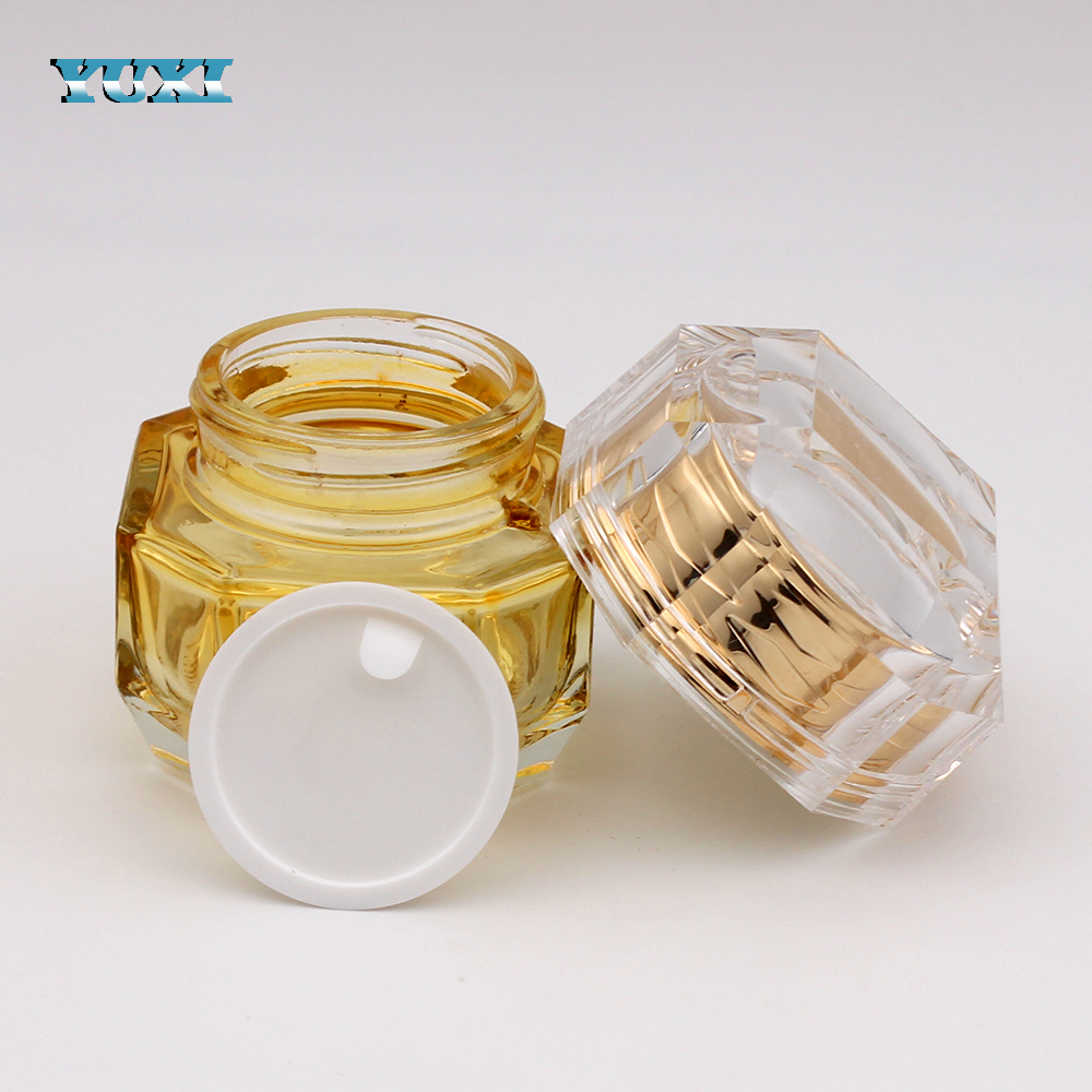 2 oz beautiful luxury amber glass cosmetic jar