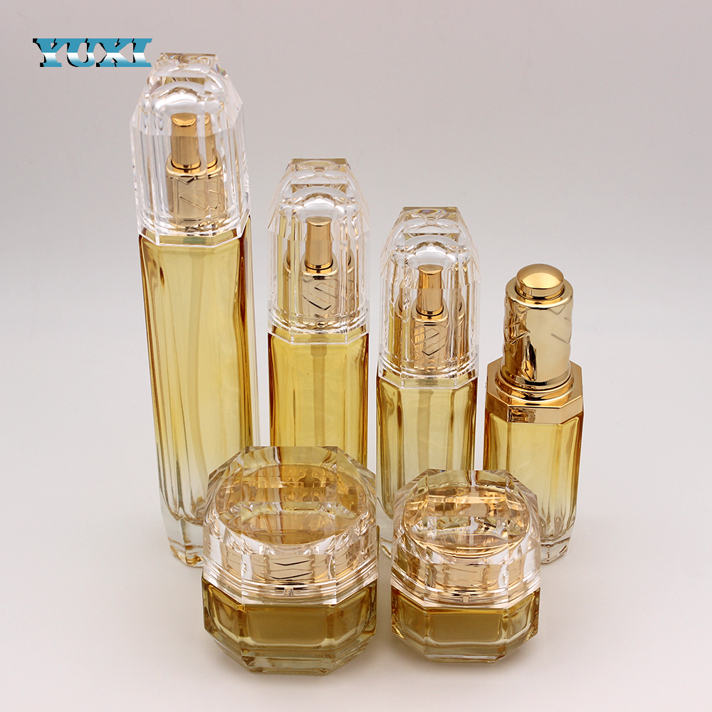 2 oz beautiful luxury amber glass cosmetic jar