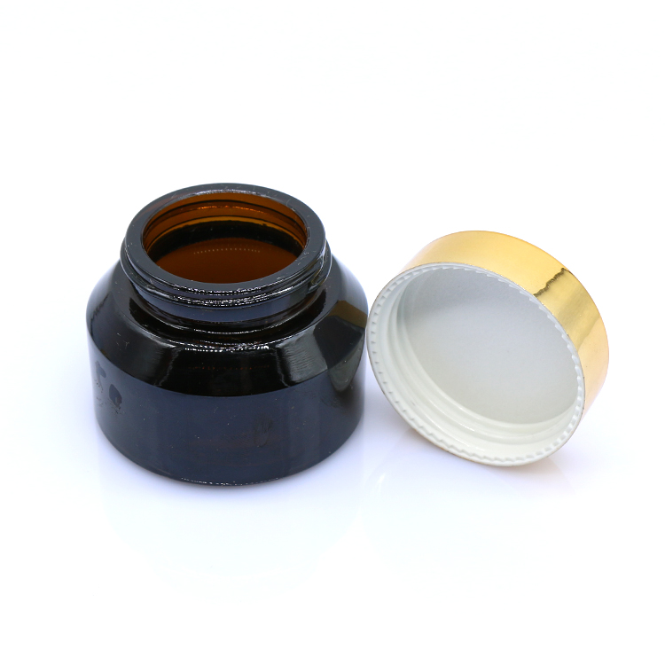 2 oz cream glass jar wholesale Small Round Empty Frosted Amber Clear Cosmetic Cream Glass Jar