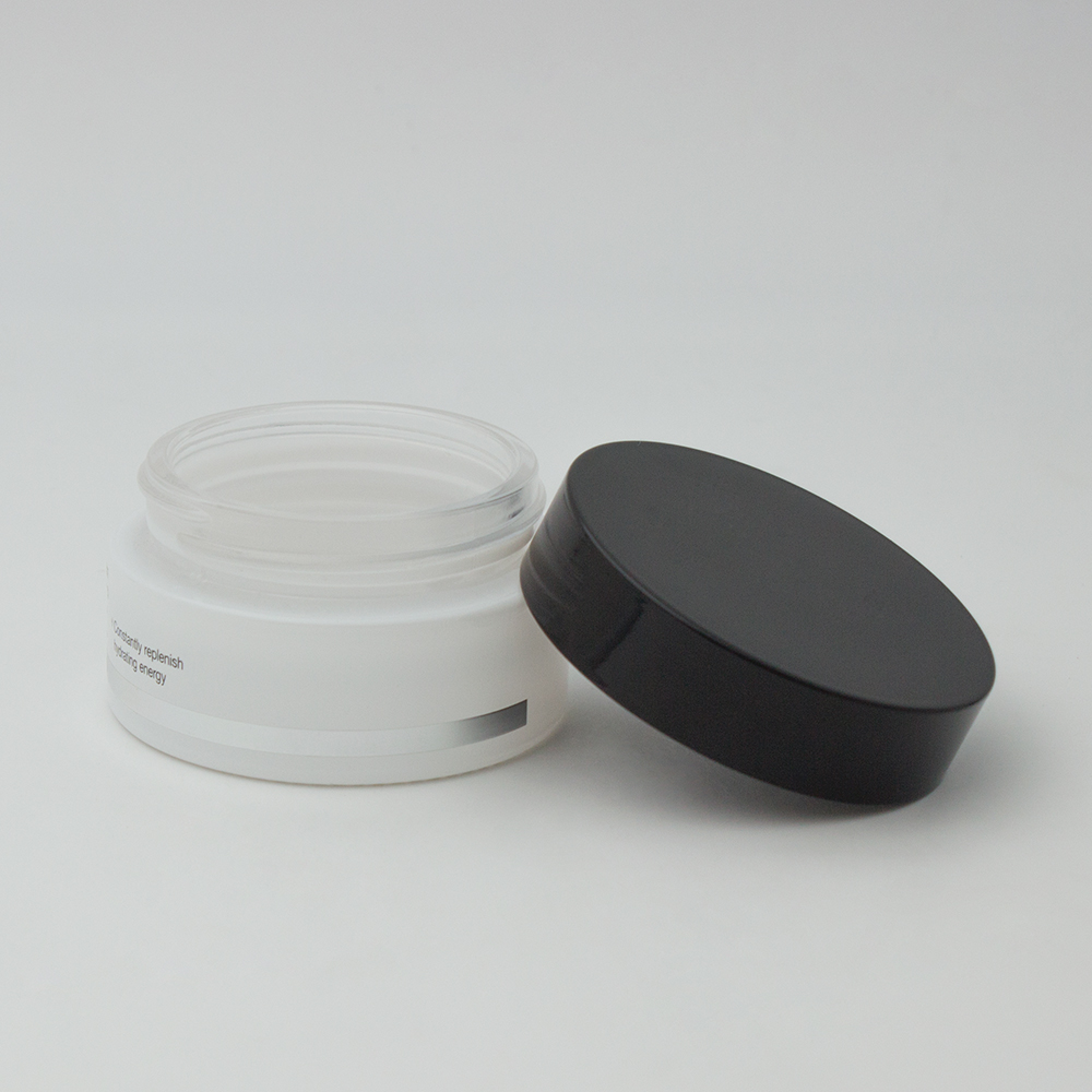2 oz face cream white glass cosmetic jar